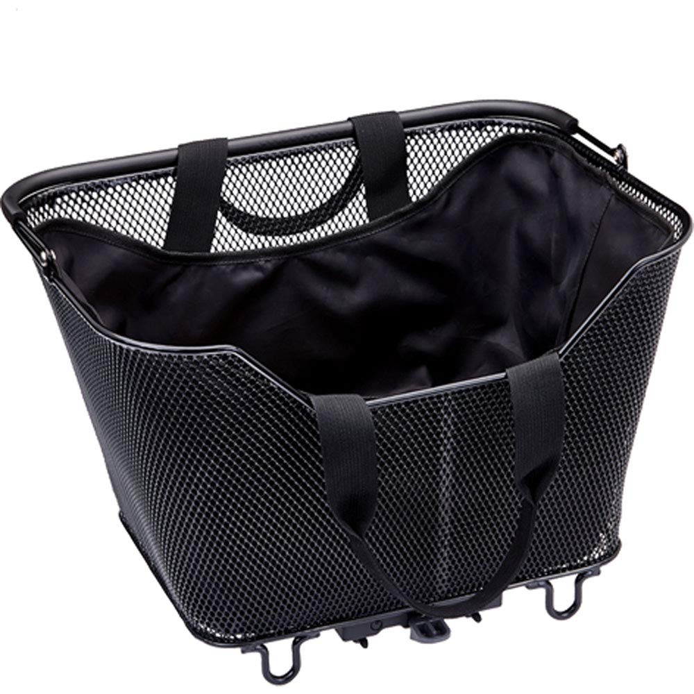 Racktime Unisex – Adult Lea Bicycle Basket, Black, 1 Size