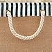 2-Pack Toy Canvas Storage Basket Organizer, EZOWare Collapsible Laundry Hamper Bucket Burlap Bin For Nursery, Baby, Office, Bedroom, Closet, Laundry & More - with Blue and White Trim Medium
