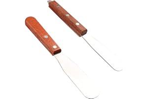 AIOCOID Dental Lab 8" Spatula Stainless Steel Plaster Alignate Mixing Wax End Instrument with Wooden Handle