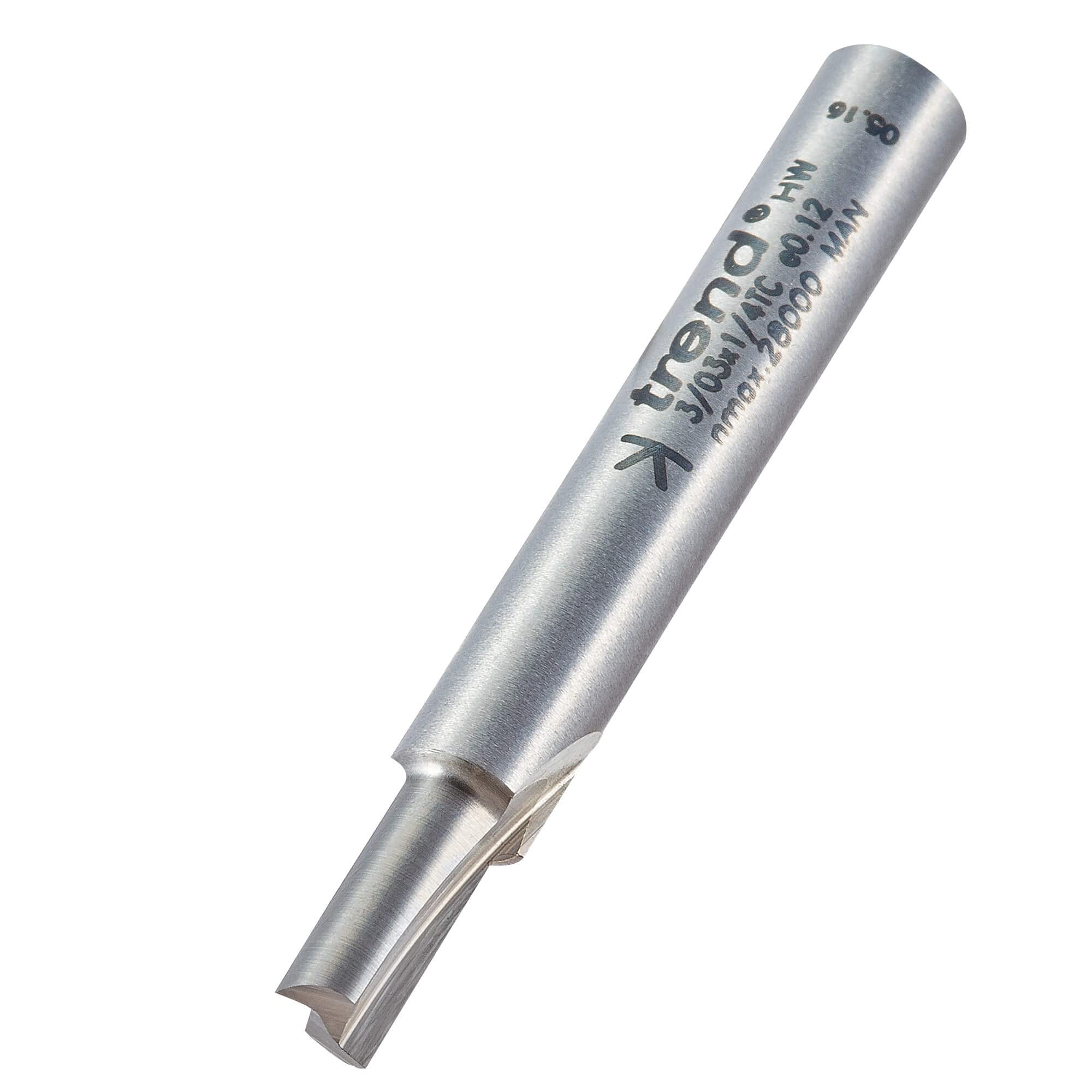 Trend Professional Straight Two Flute Router Cutter, 1/4 Inch Shank, 4.5mm Cut Diameter, Tungsten Carbide Tipped, 3/03X1/4TC โ image 1
