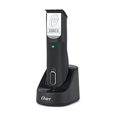 Oster Professional Cordless Classic 76 Hair Clippers for Barbers & Stylists - Classic 76 Professional Hair Clippers - Detachable Stainless Steel Blades, Adaptive Speed, 120-Minute Battery (Black)
