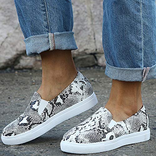 5 Tsmile+Womens+Snakeskin+Platform+Sneakers
