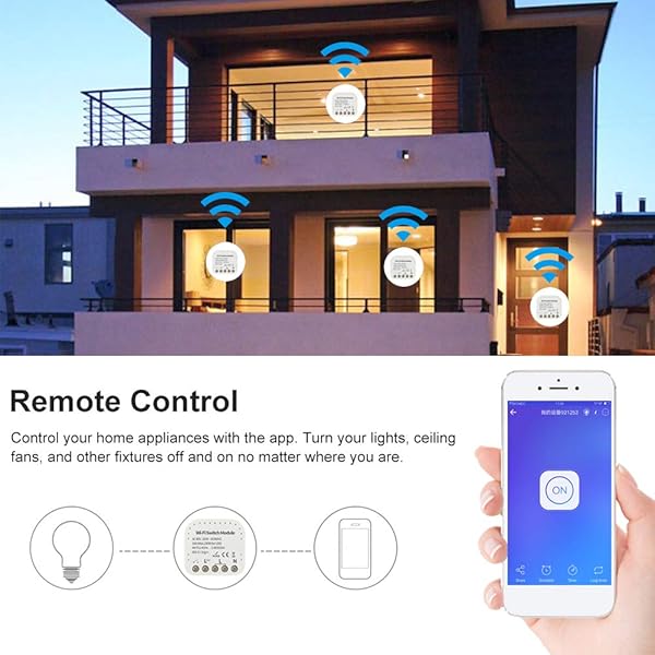 Lepeuxi Mini WiFi Smart Light Switch Mdulo de Interruptor de Bricolaje de 2 vas eWeLink App Control Remoto Compatible con Alexa Google HomeNest IFTTT