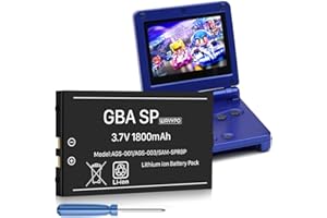 WAVYPO 1800 mAh GBA SP Battery, Upgraded New 0 Cycle High Capacity Rechargeable Lithium-ion Battery Replacement for Nintendo GBA SP Gameboy Advance SP AGS-001, AGS-003, SAM-SPRBP with Tool Kit