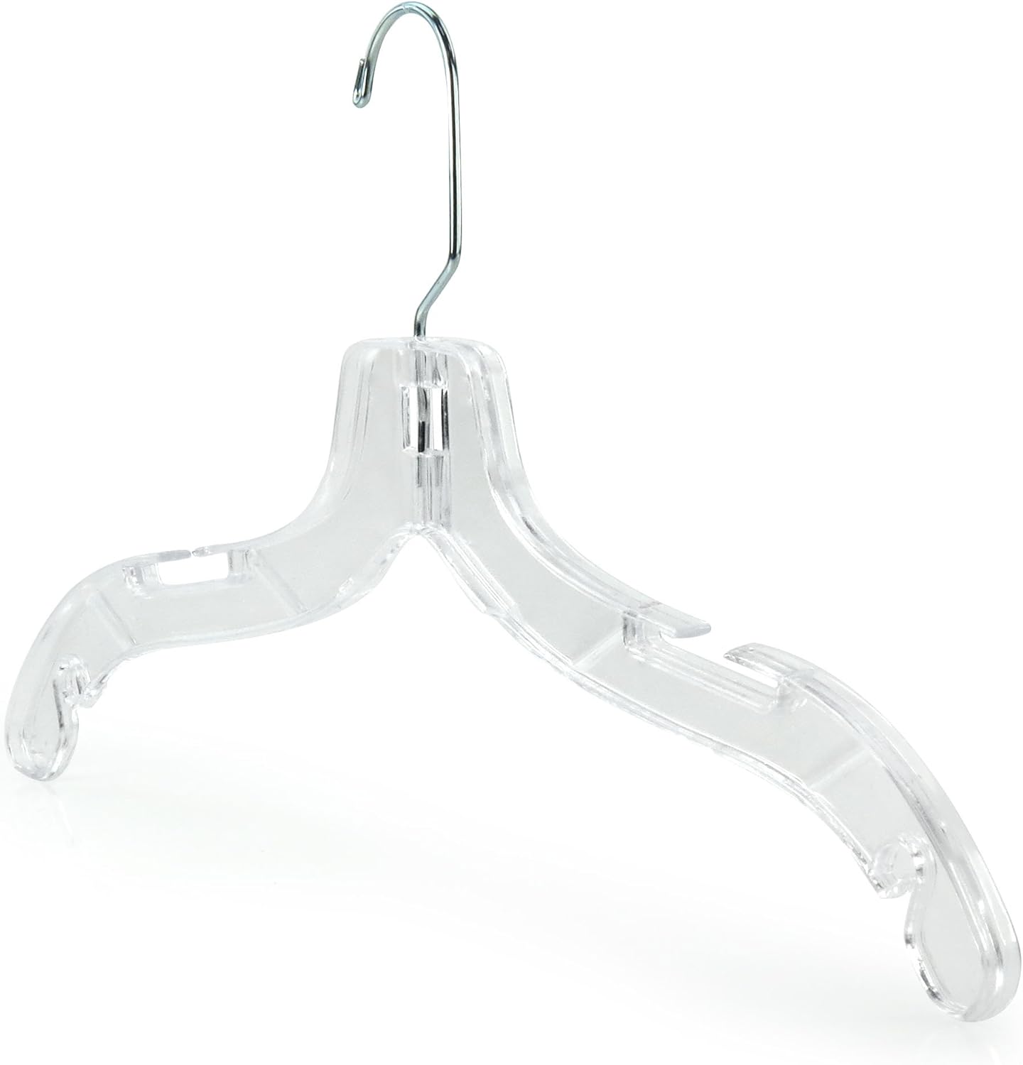 HANGERWORLD 20 Clear 42cm Plastic Hangers Notched All Purpose Clothes