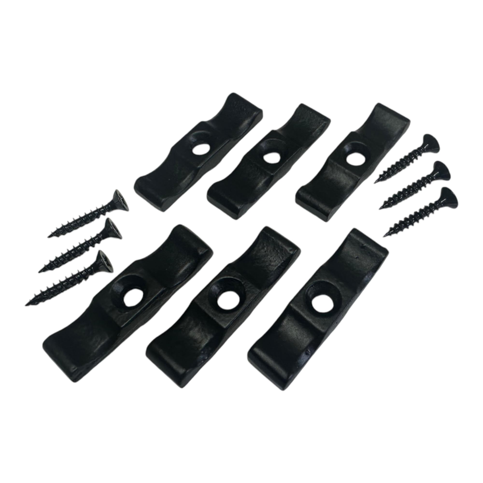 Black Turn Buttons with Screws 50mm (2 Inch) for Shed Doors, Gates, Rabbit Hutches, Cabinets, Durable Metal Thumb Catches -Pack of 6