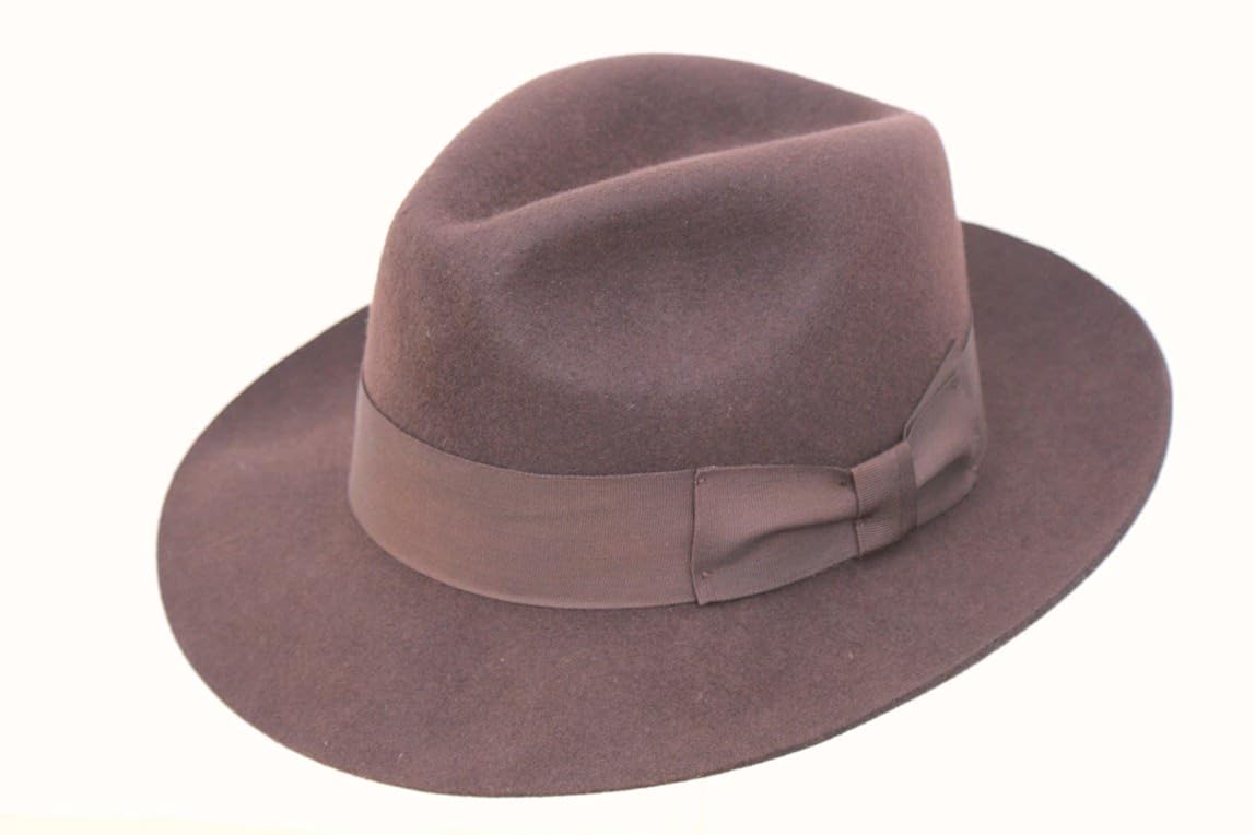 Men's Dark Brown Wool Trilby Fedora Hat Amazon.co.uk Clothing