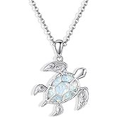 YAFEINI Ocean Necklace S925 Sterling Silver Angler Fish/Sand Dollar/Sea Turtle/Dolphin/Mermaid Pendant Necklace Jewelry Gift for Women Female Mom