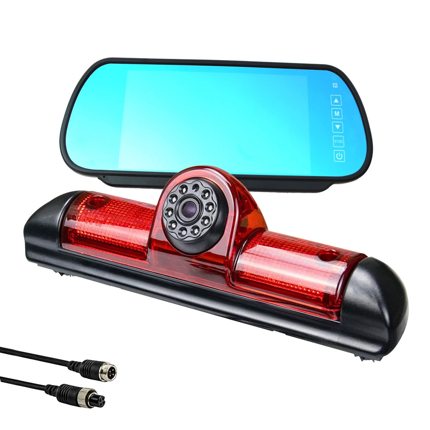 KOHIENWO Vehicle Safety Camera, 7.0inch LCD Monitor, Brake Light Reversing Camera for Citroen Jumper/Ducato X250, Peugeot Boxer, Compatible 2006-2022 Models