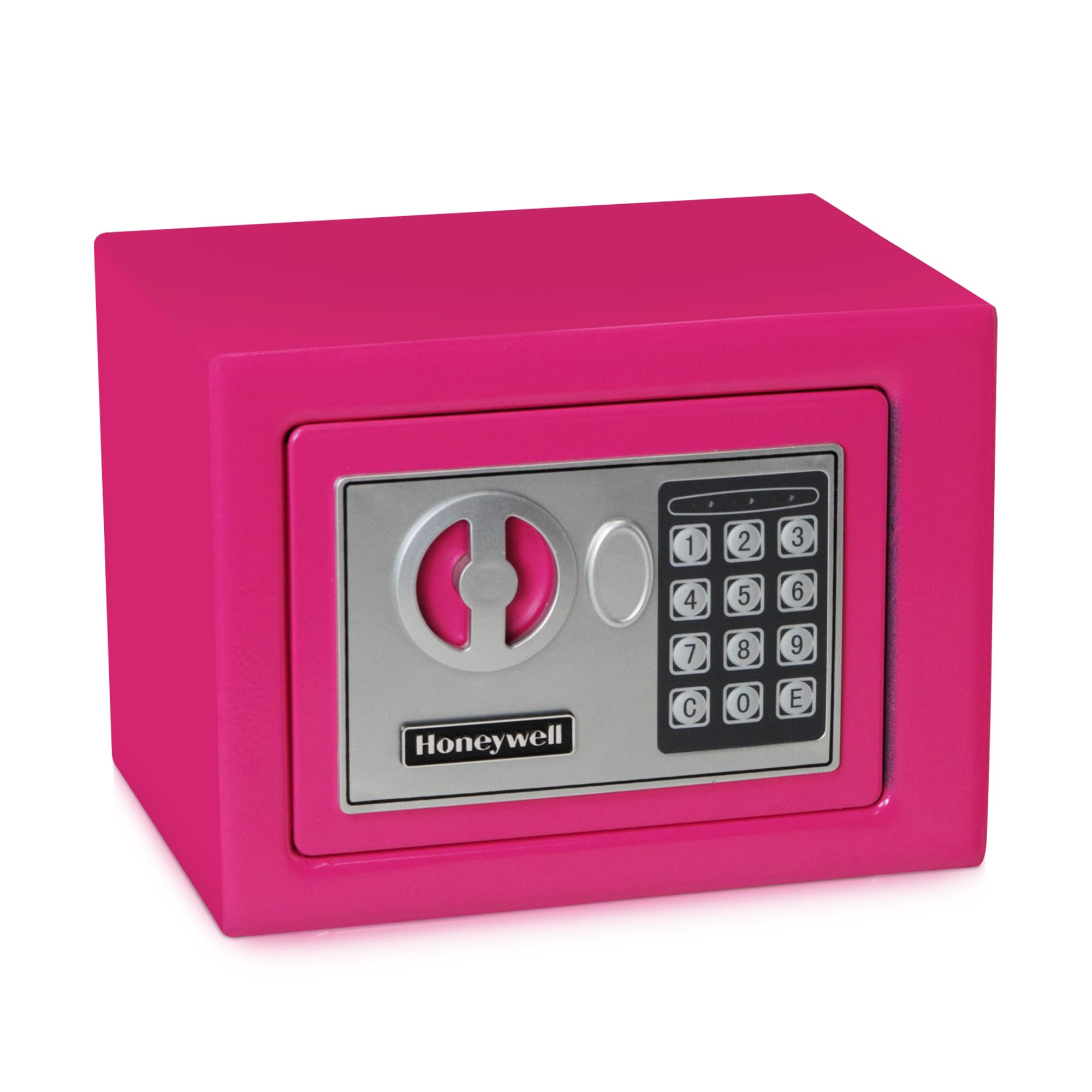 Photo 1 of Honeywell Safes & Door Locks - Bolt Down Small Safe Box with Digital Lock for Home - Steel Security Electronic Lock Box - Cabinet & Door Design Safe with 2 Keys - 0.17-Cubic Feet - Pink - 5005P