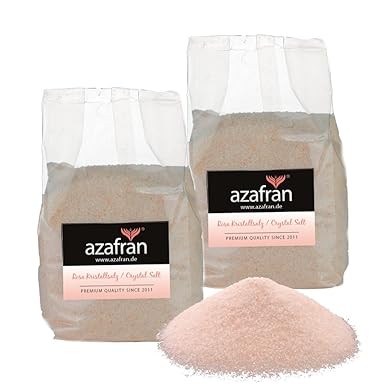 Azafran Rosa Kristallsalz (bekannt als Himalaya Salz) Steinsalz Ursalz fein 2kg