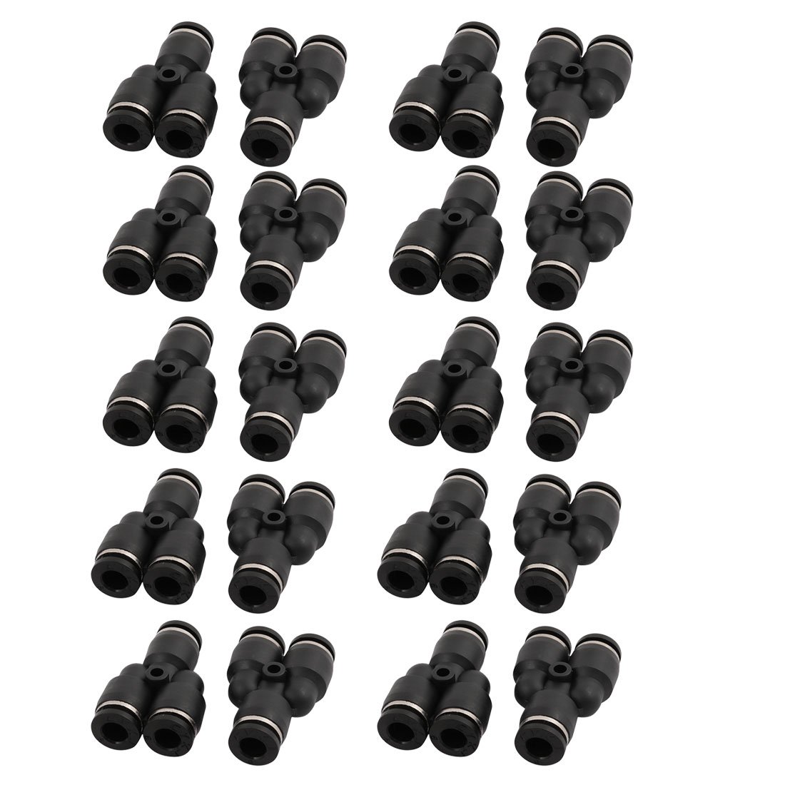 sourcingmap 20Pcs Y Type Pneumatic Air 3 Way Quick Fittings Connector for 6mm Dia Tube Hose