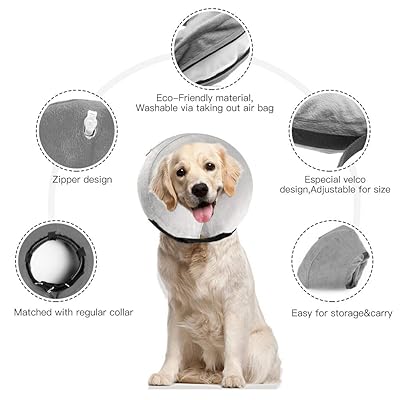 Buy Xlsfpy Dog Cones Inflatable Dog Collar For Pet Surgery Recovery Cone Collar Prevent Dogs Cats From Biting Scratching Adjustable E Collar With 5 Size Fit For Most Dogs Cats