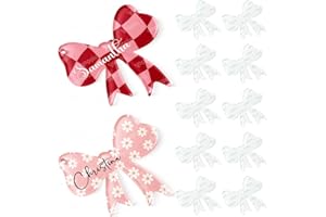 YOPPIX 10 Pcs Sublimation Bow Blanks, Sublimation Acrylic Bow Blanks Keychain for Heat Transfer Keychain Luggage Tag Baggage Handbag Travel Suitcase Tags, Home Gift Crafts Supplies