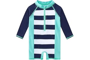 Funnycokid Baby Boys Girls Swimsuit Rash Guard One Piece Toddler Bathing Suit Swimwear Sunsuit UPF 50+ 6-36 Months