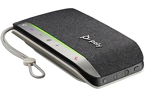 Poly - Sync 20 USB-C Personal Smart Speakerphone (Plantronics) - Connect to Cell Phone via Bluetooth and PC/Mac via USB-C Cable - Works with Teams (Certified), Zoom & More,Black