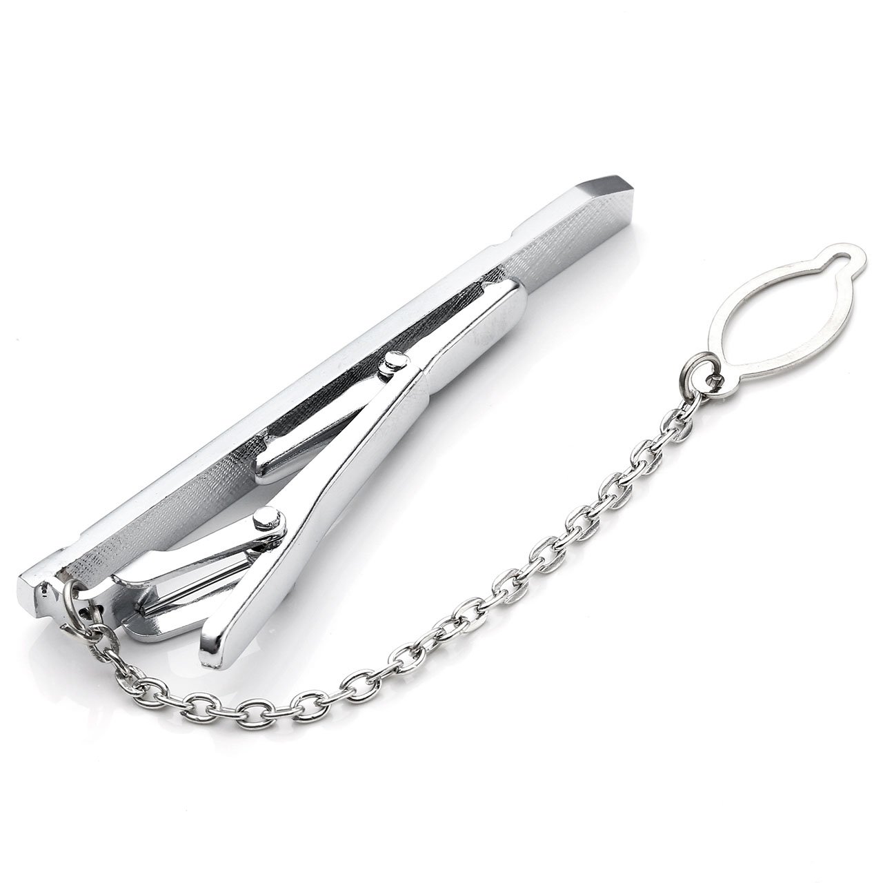 PiercingJ - Paire Boutons De Manchette + Epingle Pinces a Cravate avec Chaîne Strass Chemise Clip Tie Mariage Business Acier Inoxydable Elegant Delicat Cadeau Classique Homme - Type#02