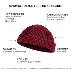 DASMINI Fisherman Beanie,Skull Cap Mens Cotton