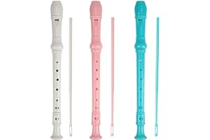 EASTYGOLD Soprano Recorder Descant Flauta Recorder 8 Hole ABS Clarinet German Style Treble flute C Key for Kids Children With Fingering Chart Instructions with Cleaning Rod Bag 3 pack