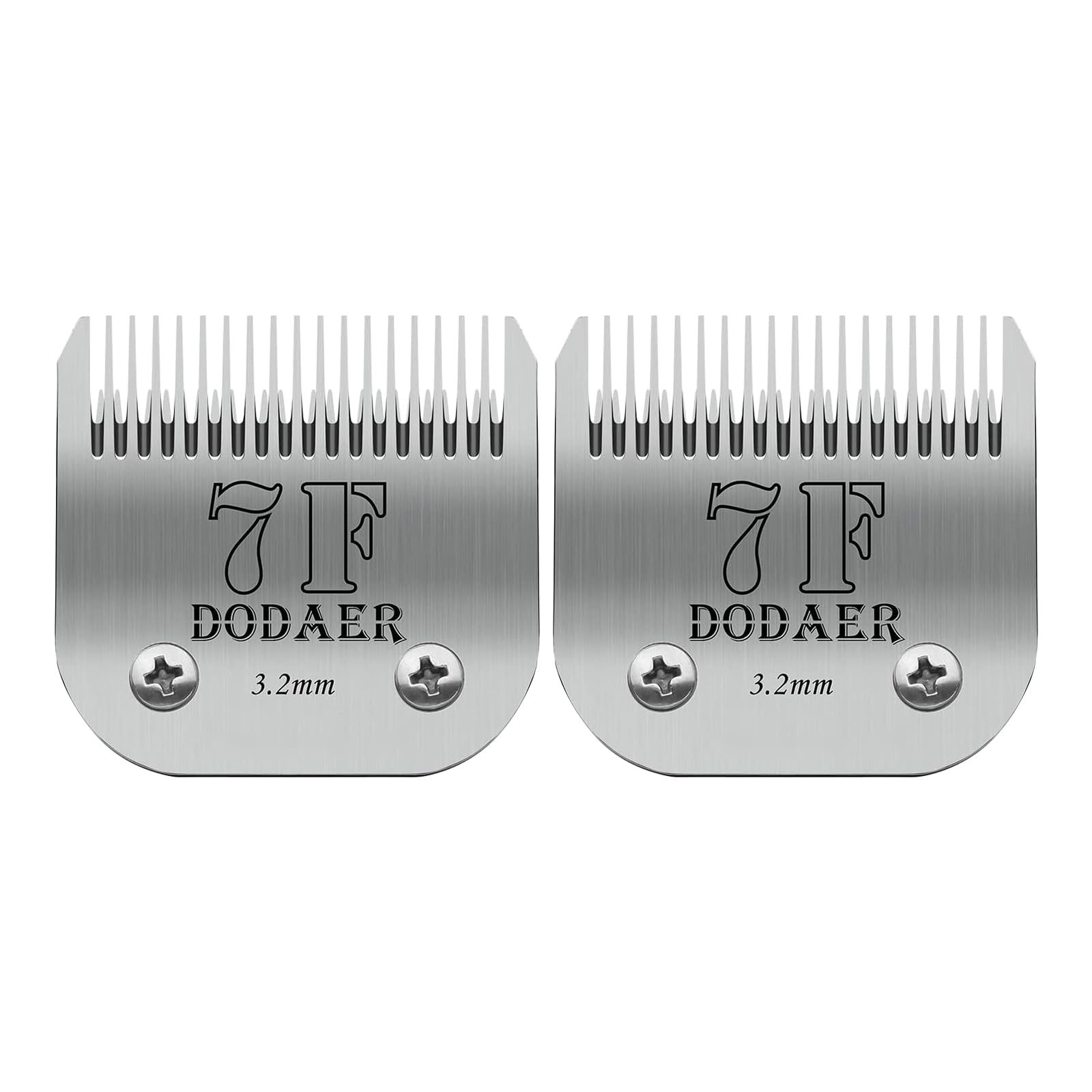 2 Pack 7F Detachable Pet Dog Grooming Ceramic Blades,Compatible with Heiniger,Andis,Oster A5,Wahl KM-10 Series,Size 7F Blade 1/8-Inch 3.2MM Cut Length