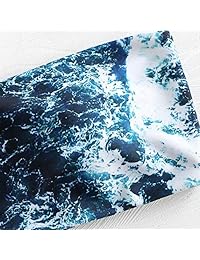 ZAFUL Bikini de dos piezas sin tirantes con estampado de mar para dama