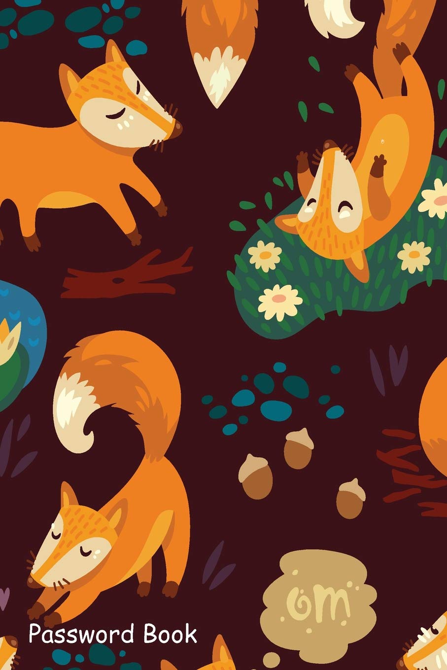 Password Book: Include Alphabetical Index With Fox Floral Background