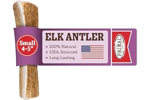 PRIMAL PET FOODS Primal Antlers for Dogs, Grade A Split Elk Antlers for Small Canines up to 15 lb, Natural Chews for Aggressive Chewers, Naturally Shed, Long Lasting Dog Bones, 1 ct