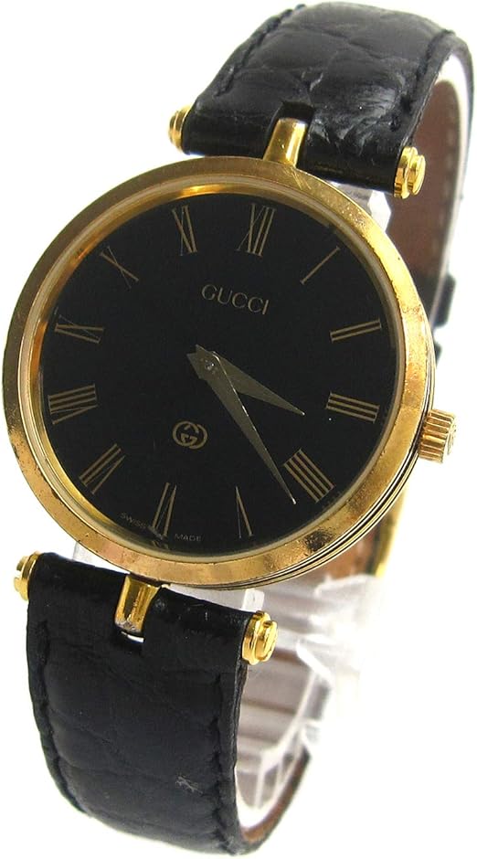 Amazon グッチ Gucci 腕時計 シェリー ブラック ゴールド ヴィンテージ Watch メンズ 中古 メンズ腕時計 腕時計 通販