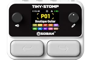 SORAN Tiny Stomp Multi Effects Guitar Pedal, 125 Effects, 99 Presets, 10 Modules，40s Looper, 100 Drum Rhythms, 20 IR/NAM Slot