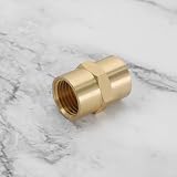 OTOTEC Brass BSP 1/4 Inch Female-Female Straight Hex Nipple Pipe Fitting Air view 6