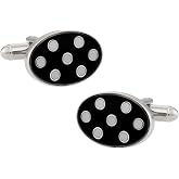 Cuff-Daddy Polka Dot Cufflinks in Black &amp; White with Presentation Box
