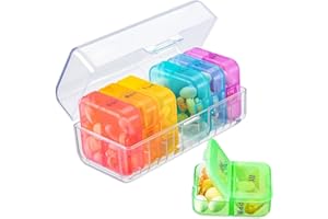 Zoksi Pill Organizer 2 Times a Day, Weekly 7 Day Pill Box, Daily Am Pm Pill Organizer with Double-Side Large Opening for Easy to Use, Color Tracking Travel Pill Case for Medicine, Fish Oils, Vitamins