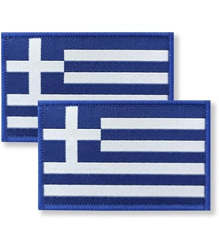 Greek Flag Soccer Patch – Embroidered Iron-On / Sew-On For Jersey Or Bag