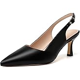 Mostrin Kitten Heels for Women Slingback Pointed Closed Toe Heels Women's Pumps Shoes for Wedding, Party, Commuting