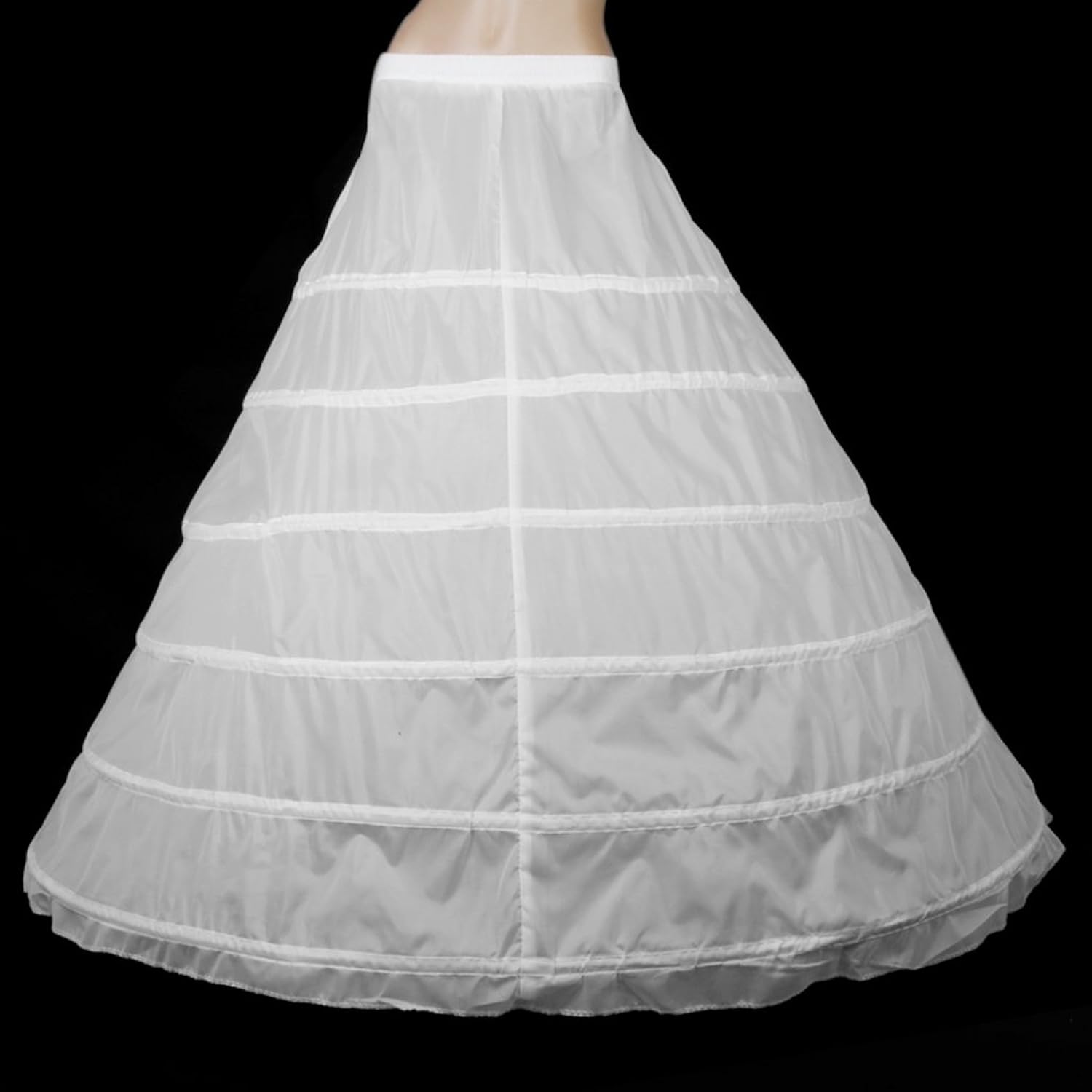 generic women's 6 hoop wedding ball gown bone crinoline petticoat(white, st-1189)