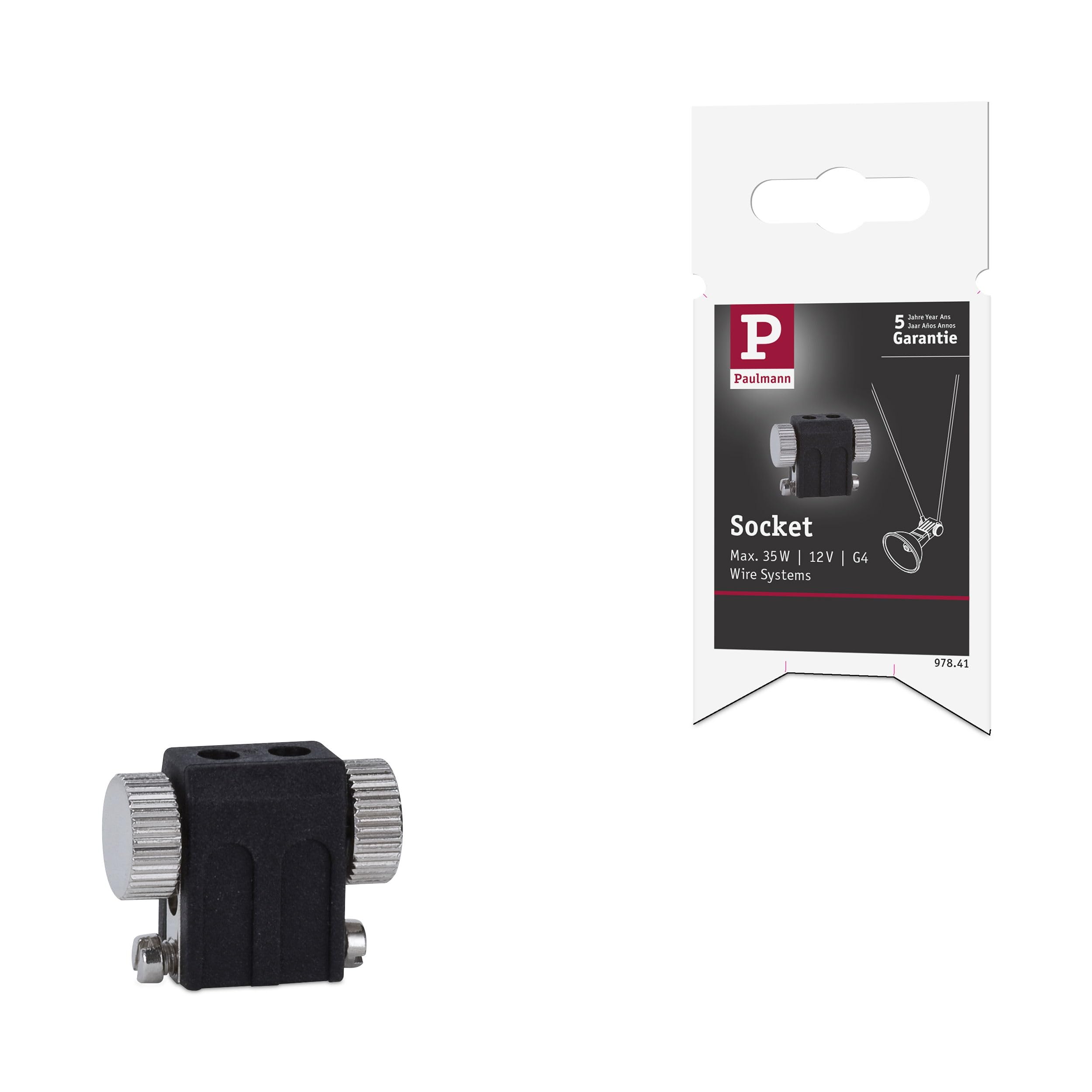 Paulmann 97841 lamp Bracket Cable Accessory Extension for Cable System G4 Black Accessory Halogen Cable Systems 12V