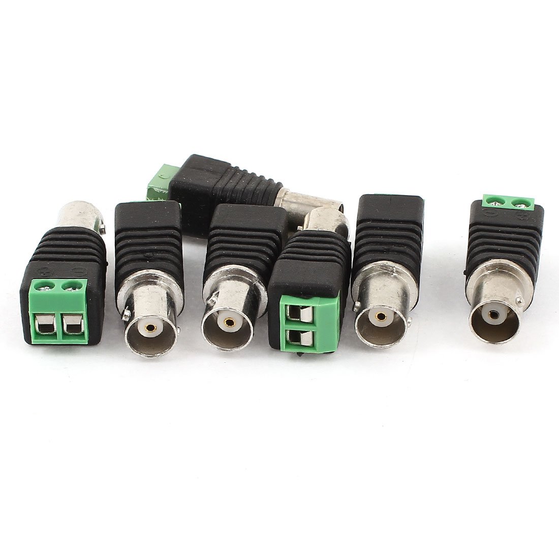 sourcing map 7pcs CAT5 Cat6 UTP to Coaxial BNC Female Video Balun Adapter for CCTV Camera