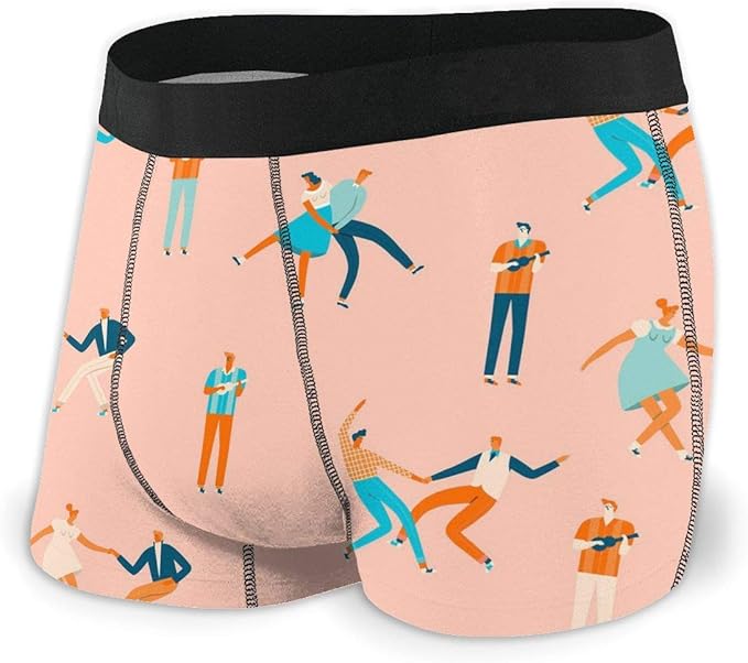 Men Boxer Briefs Dancing Couples in 50s Retro Style Comfort Classic Underwear Cool Breathable