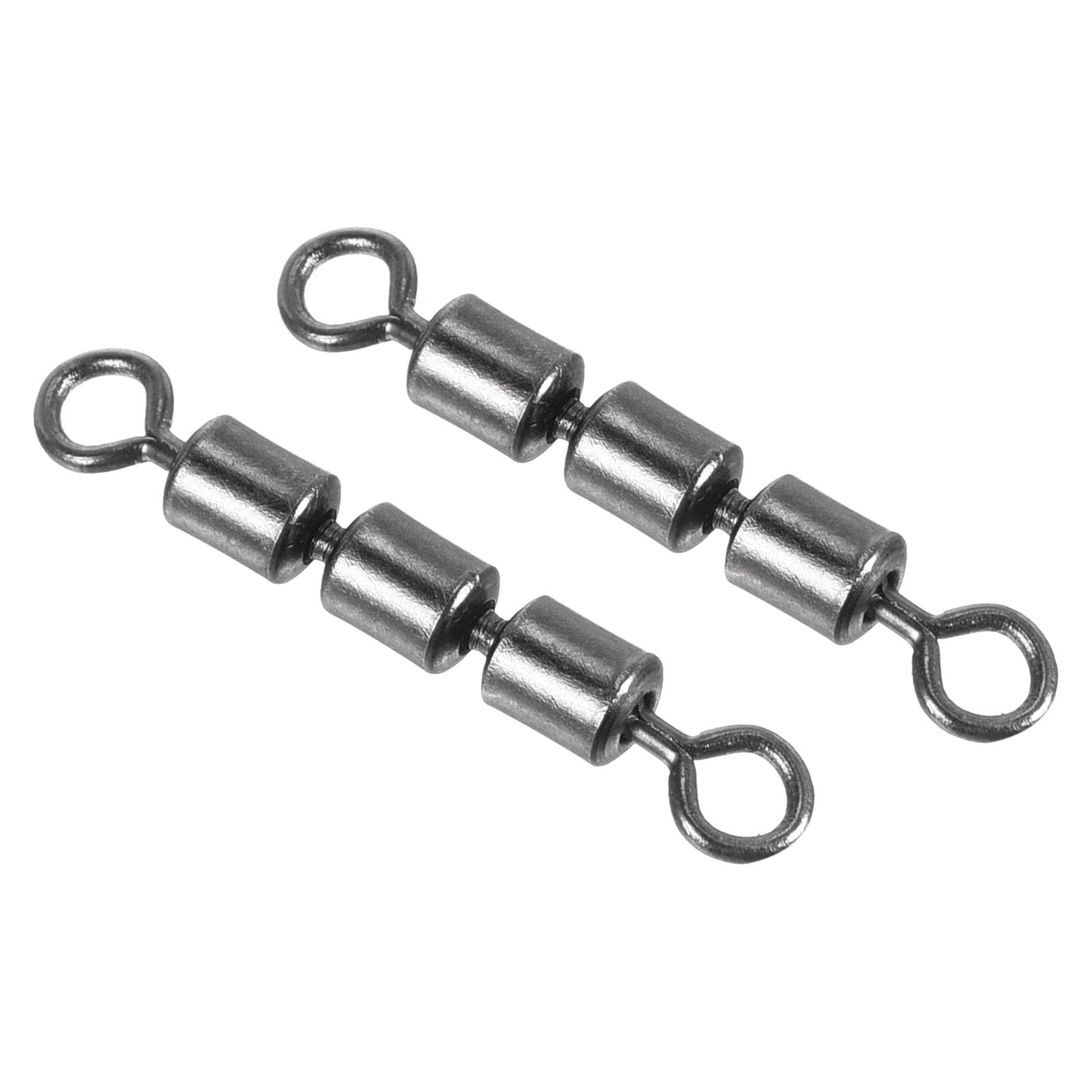 PATIKIL High Speed 3 Roller Swivel, 20Pcs 99lb Copper Barrel Bead Chain Rolling for Saltwater Freshwater Fishing, Black
