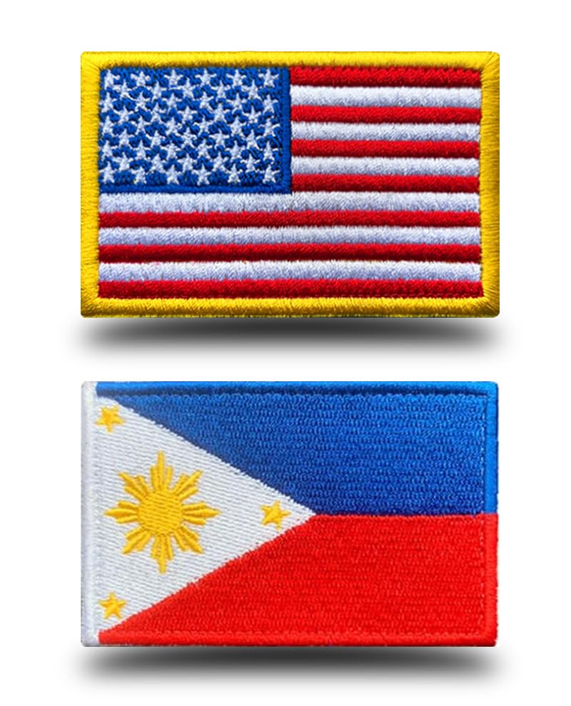 Photo 1 of US and Philippine Flag Patch, Antrix 2 Pack American Philippines Emblem Military Tactical Flag Patches