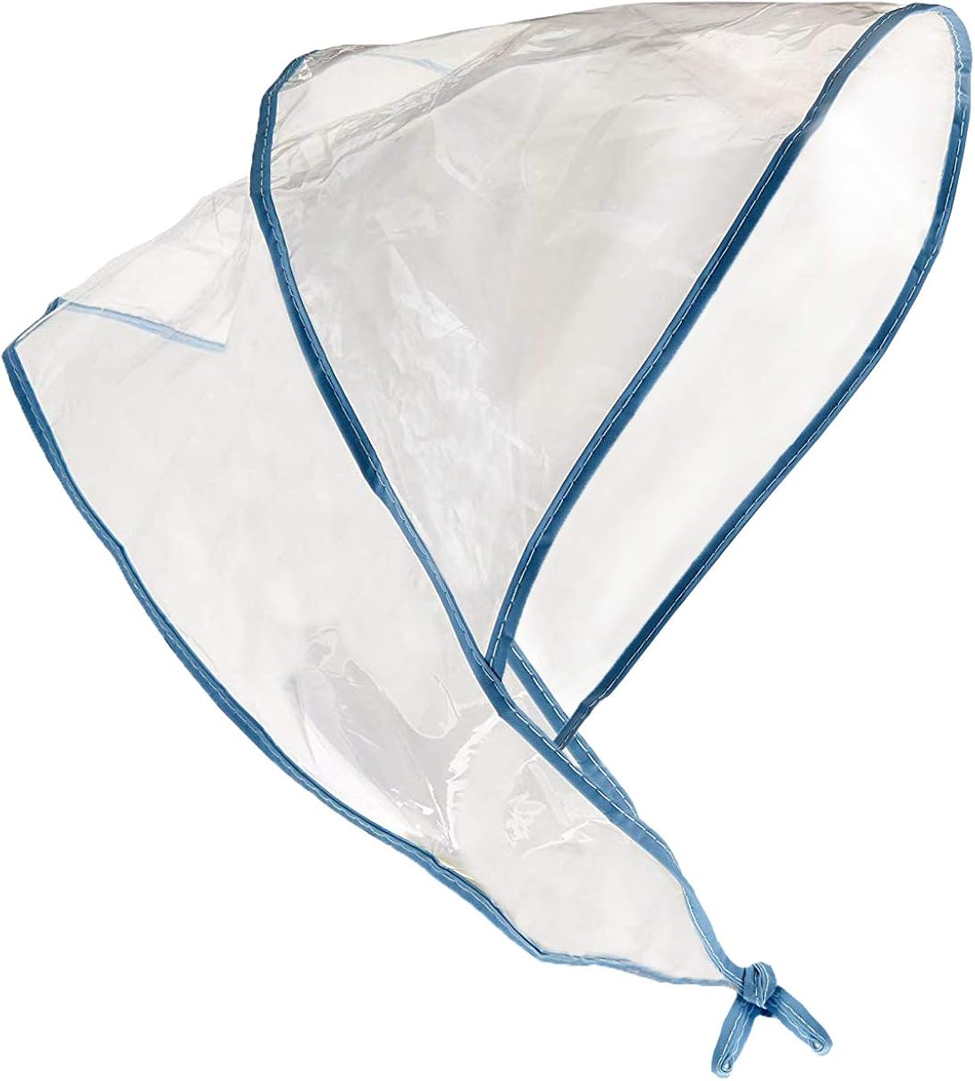 Juvale 12-Pack Clear Waterproof Rain Bonnet Hat with Visor, Transparent with Blue Trim at  Women’s Clothing store