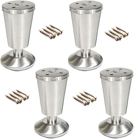 DFJU Möbelfüße, Metallmöbelbeine, Ersatzbettbeine, Silberne TV