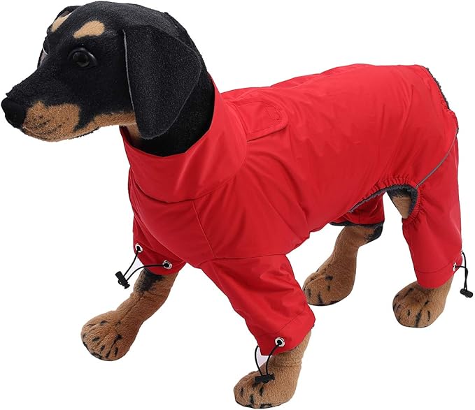 Morezi Dog raincoat, dog rain coat poncho waterproof clothes with safe reflective stripes and