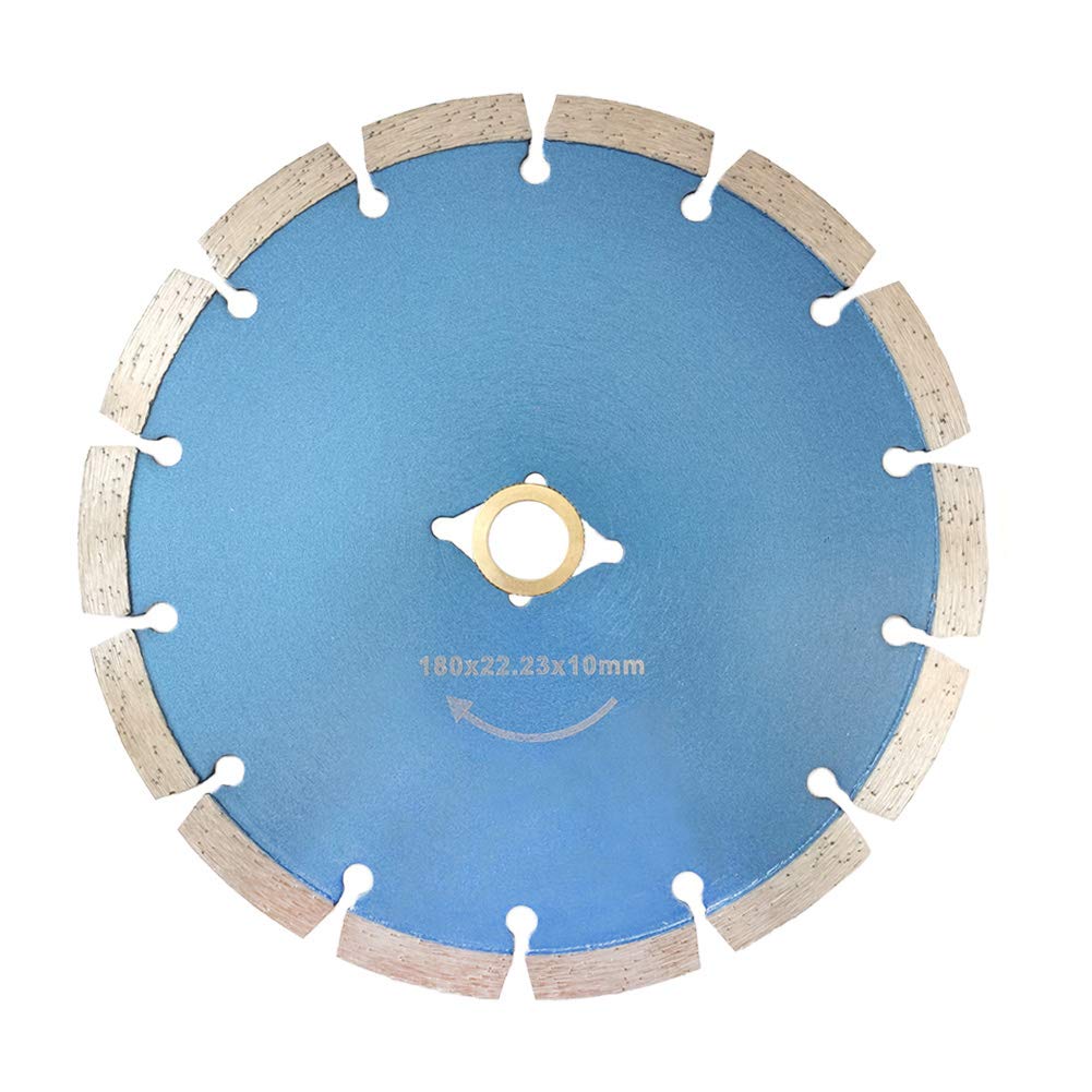 Meacase 180mm Segmented Diamond Cutting Disc for Concrete Masonry Brick Block Stone with DM-22.23mm-16mm Arbor — image 1