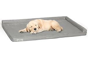 PetFusion PuppyChoice Dog Crate Pad [Microsuede Cover, Solid Foam]. Water Resistant Cover/Liner & Removable Washable Cover. Replacement Covers & Blankets Also Avail. 1 yr Warranty, S - 23 x 18", Grey