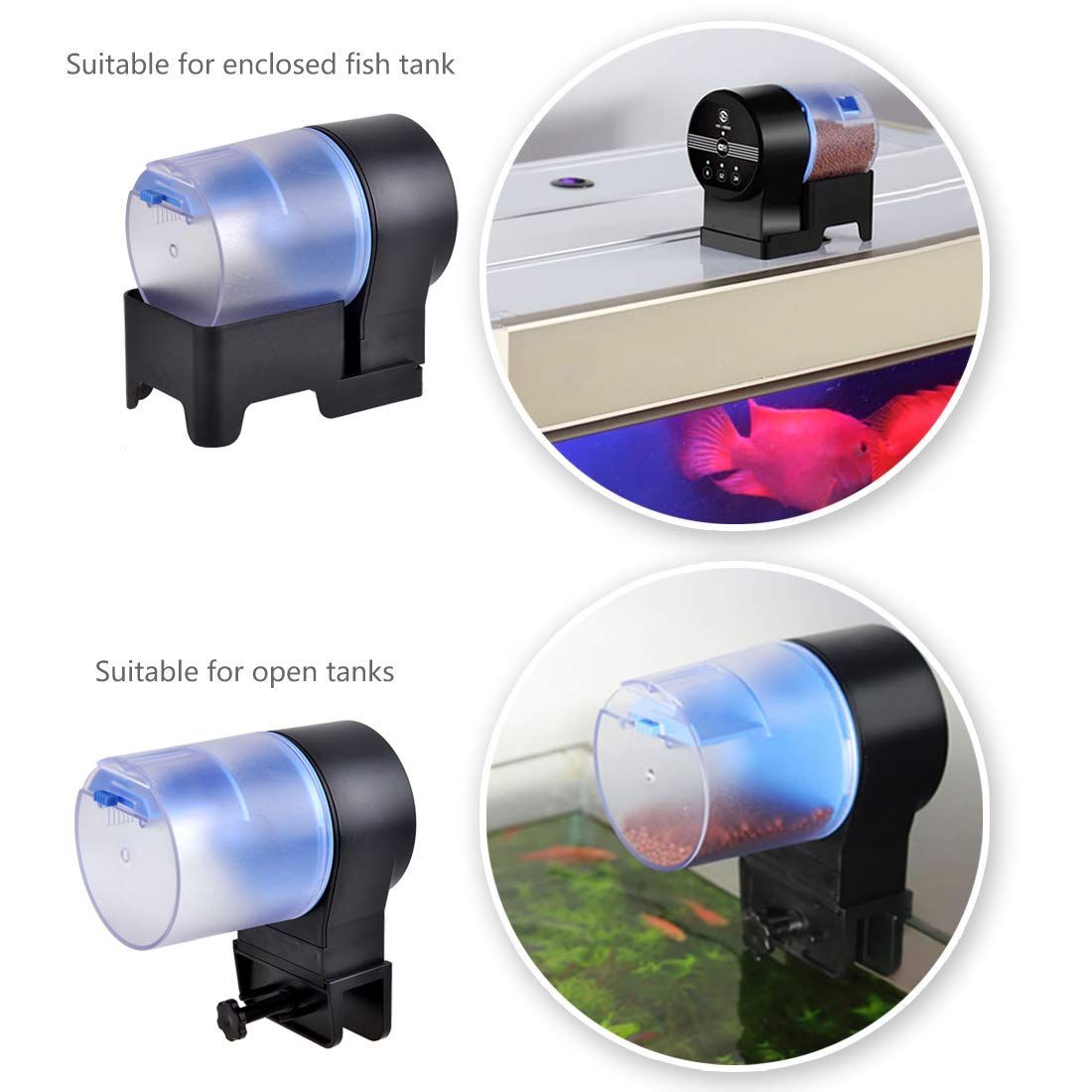 Pinmu Automatic Fish Feeder Aquarium Tank Timer Feeder Vacation Auto