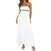 PRETTYGARDEN Womens Spaghetti Strap Maxi Dresses 2026 Summer Casual Sleeveless Smocked Boho A Line Long Flowy Beach Sundress