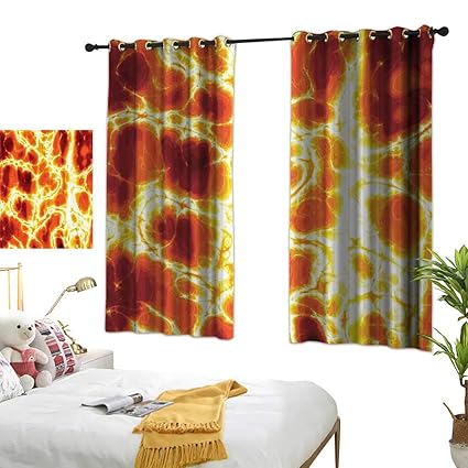 Amazon Com Warm Family Linen Curtains Burnt Orange Decor Hot