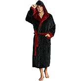 U2SKIIN Mens Hooded Robe, Plush Robes for Men Long Fleece Bathrobe