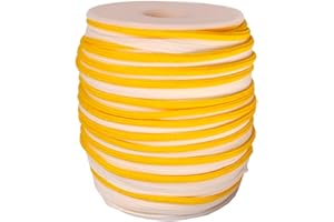 MONIDOOR Piping Trim with Welting Cord 1/2 Inch 26 Yards Fabric Edge Trim for Sewing Decoration DIY Crafts (White Yellow, 2109)
